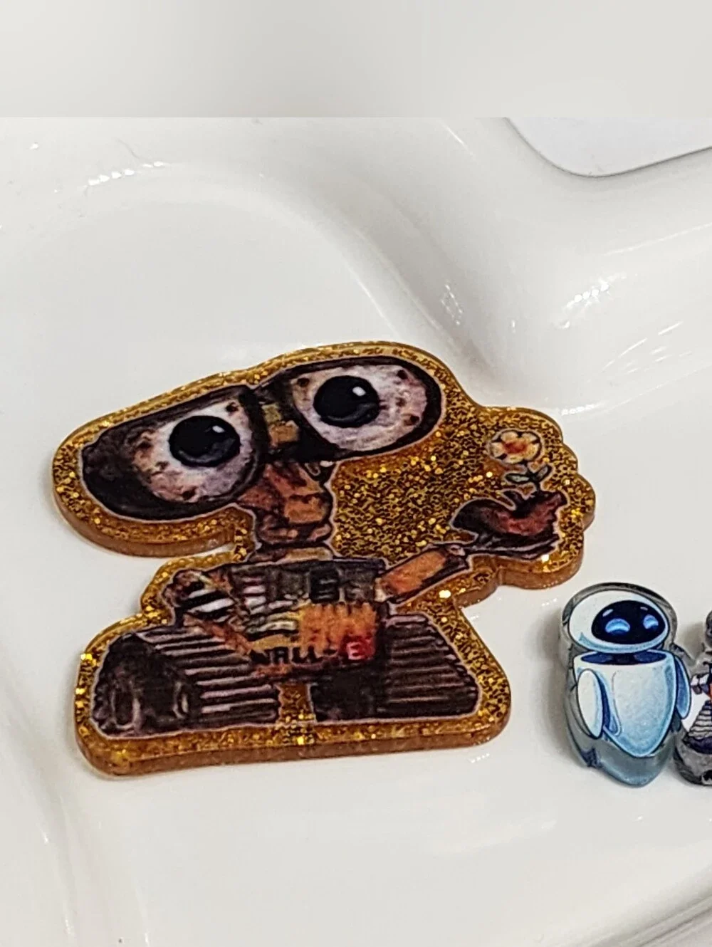Robot Flatback Focal Bead Badge Beaded Pen Crafts Magnet‎ Keychain Phone Chain